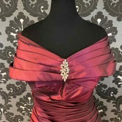 Something Blue Jade By Jasmine J155012 Formal Organza/Beaded Plum Size 16