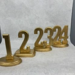 Something Blue Table Numbers Size 1-24 Wood Gold SIGNS DECOR