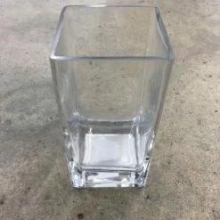 Something Blue Wedding DECOR Vase Glass Clear Size 6"x3"x3" Square VASES