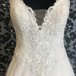 Something Blue Sincerity Bridal 1142 Lace/Tulle Size 14 AS IS RUNS AND HOLES THROUGHOUT WEDDING DRESSES