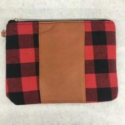 Something Blue THE PARLOUR Black/Red Buffalo Plaid Wristlet