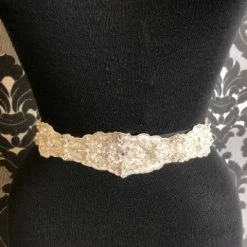 Something Blue Rosebuds BT5001-BT030 Belt Beaded Ivory Size OS "AS IS" BELTS