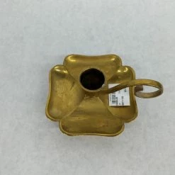 Something Blue Taper Candle Holder Size 3" Metal Gold CANDLES DECOR