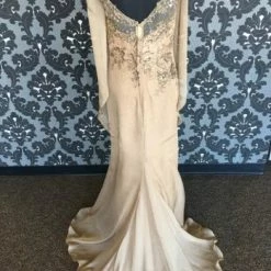 Something Blue FORMAL/MOTHER'S DRESSES Size 10 Taupe Montage Floor Chiffon Sleeveless