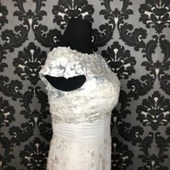 Something Blue Sincerity Bridal 3837 Wedding Dress Chiffon/Lace Ivory Size 14