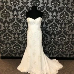 Something Blue Sincerity Bridal 3837 Wedding Dress Chiffon/Lace Ivory Size 14