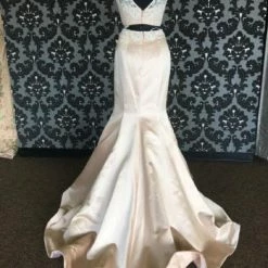 Something Blue NEW ARRIVALS Size 4 Nude/Ivory Sherri Hill Beaded/Satin