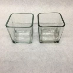 Something Blue Wedding Vase Glass Clear Size 3.5" Square VASES DECOR