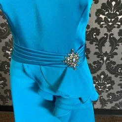 Something Blue Cameron Blake 119648 Formal Satin Turqouise Size 12 FORMAL DRESSES FORMAL/MOTHER'S DRESSES