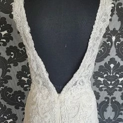 Something Blue As Is Zavana ZB203 Wedding Dress Lace Soft Champ Size 10 Sleeveless