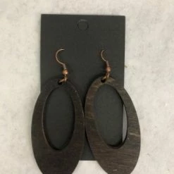 Something Blue Earrings Wood Dark Stain Jewelry