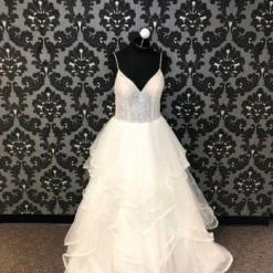 Something Blue WEDDING DRESSES House Of Wu 15672 Women's Wedding Dress Tulle Blush/ivory V-Neck