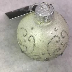 Something Blue Wedding Ornament Glass White/Silver Size 3" CENTERPIECES DECOR