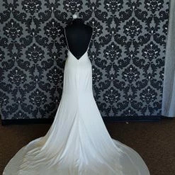Something Blue WEDDING DRESSES La Perle LP2018 GWEN Wedding Dress Size 12 Silk Ivory Sleeveless Sheath