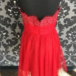 Something Blue Emma Mae Bridal Women's Formal Lace/Tulle Red Size 10 Cocktail