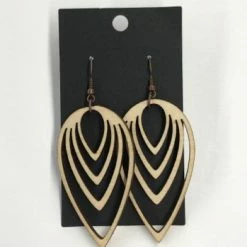 Something Blue Earrings Wood Light Stain Jewelry