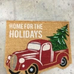 Something Blue Wedding Mudpie Christmas Truck Doormat