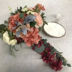 Something Blue Pew Accents Floral Mauve/Blush/Ivory/White Size 12" FLORAL