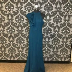 Something Blue Lulus Women Formal Stretch Teal Size XL Shoulder Ruffle FORMAL/MOTHER'S DRESSES