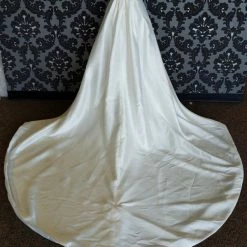 Something Blue WEDDING DRESSES Ashley & Justin 10916T Skirt Size 4 Satin Ivory DETACHABLE TRAIN