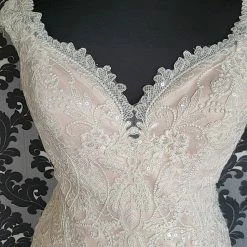 Something Blue Allure Bridal 9471 Size 16 Ivory And Champage Cap Sleeve Mermaid