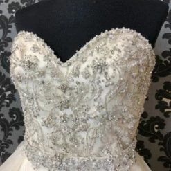 Something Blue WEDDING DRESSES Mori Lee ML2815 Wedding Dress Chiffon/Beaded Light Gold Size 10