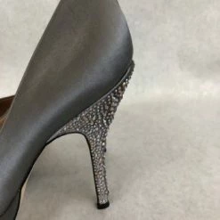 Something Blue Steve Madden Women Heels Satin/Rhinestone Grey Size 8 NEW ARRIVALS