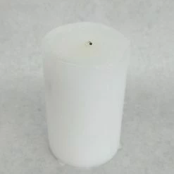 Something Blue As Is Pillar Size 4" Wax White CANDLES DECOR