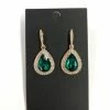 Something Blue NEW ARRIVALS Sophia Collection Earrings Rhinestone Emerald/Gold Dangle
