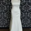 Something Blue WEDDING DRESSES Allure Bridal 9568 Size 12 Ivory Satin Highneck Fit & Flare