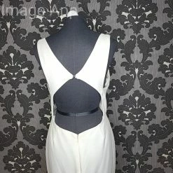 Something Blue WEDDING DRESSES Sincerity Bridal 11054 Crepe Ivory Size 12 AS IS PILLING/DISCOLORED