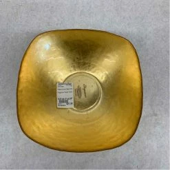 Something Blue Elegance Bowl Glass Gold Size 9.5"x9.5"x3.25" CONTAINER