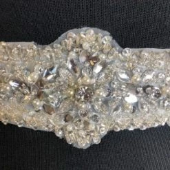 Something Blue Size 10 Rhinestone Ivory Belt