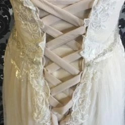 Something Blue Maggie Sottero Women Wedding Dress Tulle Nude Size 6 Strapless WEDDING DRESSES