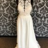 Something Blue Madeline Gardner Wedding Dress Chiffon Ivory Size 12 Sleeveless WEDDING DRESSES