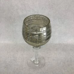 Something Blue DECOR Goblet Size 11" Glass Gold Mercury CANDLES