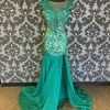 PROM Size 4 Emerald MacDuggal Lace Fit & Flare
