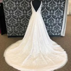 Something Blue WEDDING DRESSES Justin Alexander Size 12 Misty Rose V-Neck Sleeveless Tulle A-line