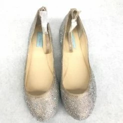Something Blue Betsey Johnson SB-Joy Champagne Size 8 Flat Ankle Strap NEW ARRIVALS