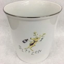 Something Blue Wedding Container Size 8"x7.5" Porcelain Ivory/Silver CONTAINER DECOR