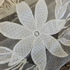 Something Blue NEW ARRIVALS Ivory Tulle With Lace Applique Detachable Train