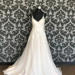 Something Blue Sincerity 44249 Wedding Dress Size 12 Lace/Tulle Ivory Sleeveless A-line WEDDING DRESSES
