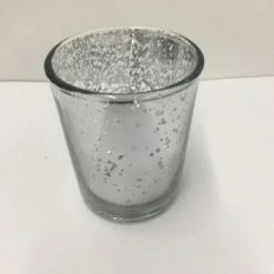 Something Blue DECOR David Tutera Votive Holder Mercury Glass Silver Spot-Plated 2.25" DT2511S