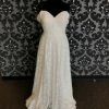 Something Blue Wilderly Bride F205L Size 18 Ivory Lace Off The Shoulder A-Line WEDDING DRESSES