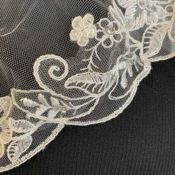 Something Blue Finger Tip Ivory Tulle With Lace Beading Veil