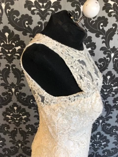 Something Blue Hitched Women's Sheath Wedding Dress Lace/Sequin Ivory Size 12 Highneck WEDDING DRESSES 5 Something Blue Hitched Women's Sheath Wedding Dress Lace/Sequin Ivory Size 12 Highneck WEDDING DRESSES