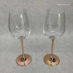 Something Blue DECOR Artland Glassware Glass Rose Gold Size 2pc Toasting Glasses GLASSWARE