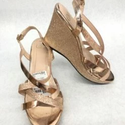 Something Blue NEW ARRIVALS C&M Elegant Women Shoe Glitter Rose Gold Size 7 SHOES