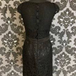 Something Blue Belsoie Women's Formal Lace Black Size 12 Cocktail Cap Sleeve FORMAL/MOTHER'S DRESSES