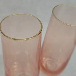 Something Blue Glassware Glass Blush/Gold Size 2pc Toasting Glasses GLASSWARE